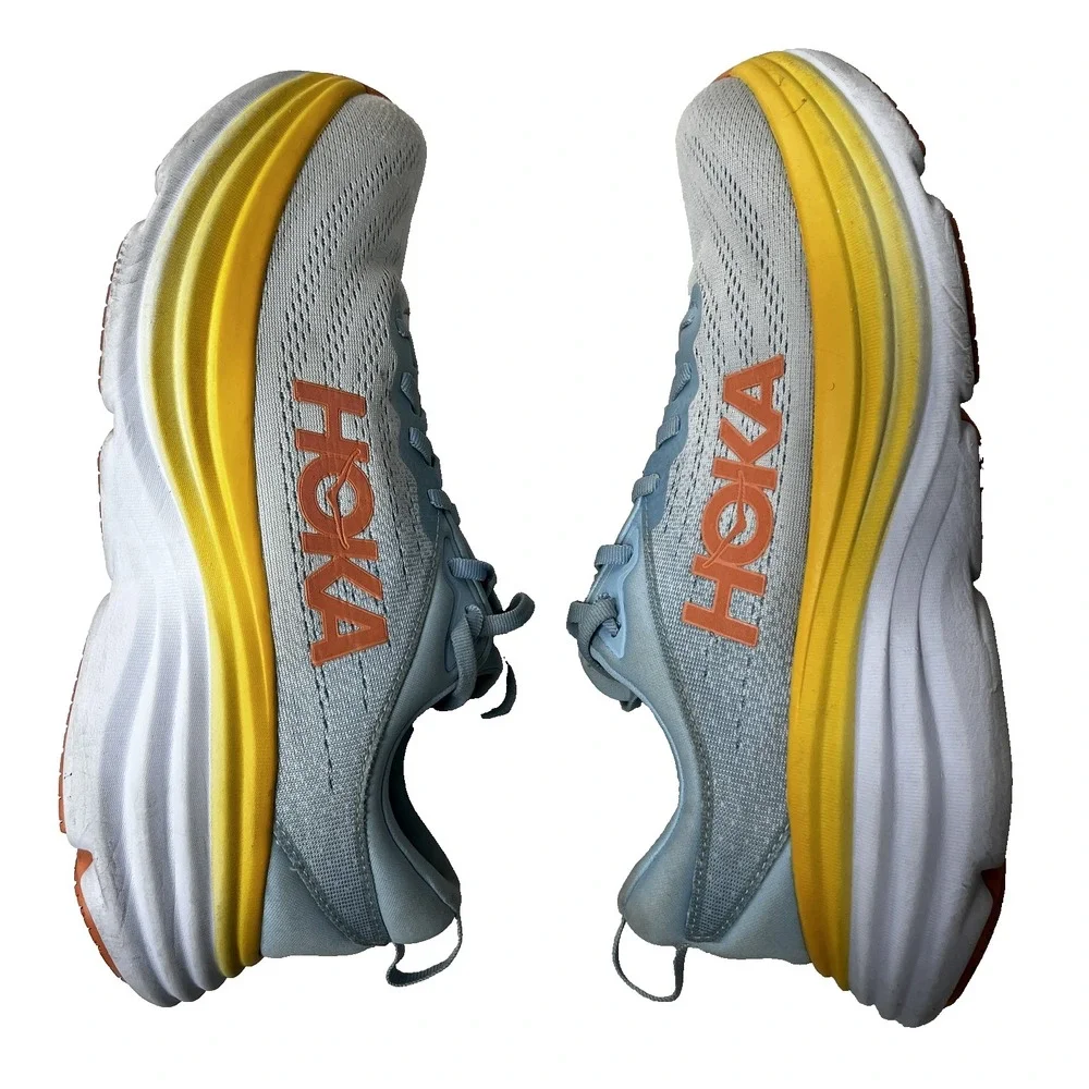 HOKA Bondi 8 Shoes Womens 11B / Men's 10B Cushioned Running Walking Trainers - Picture 11 of 15